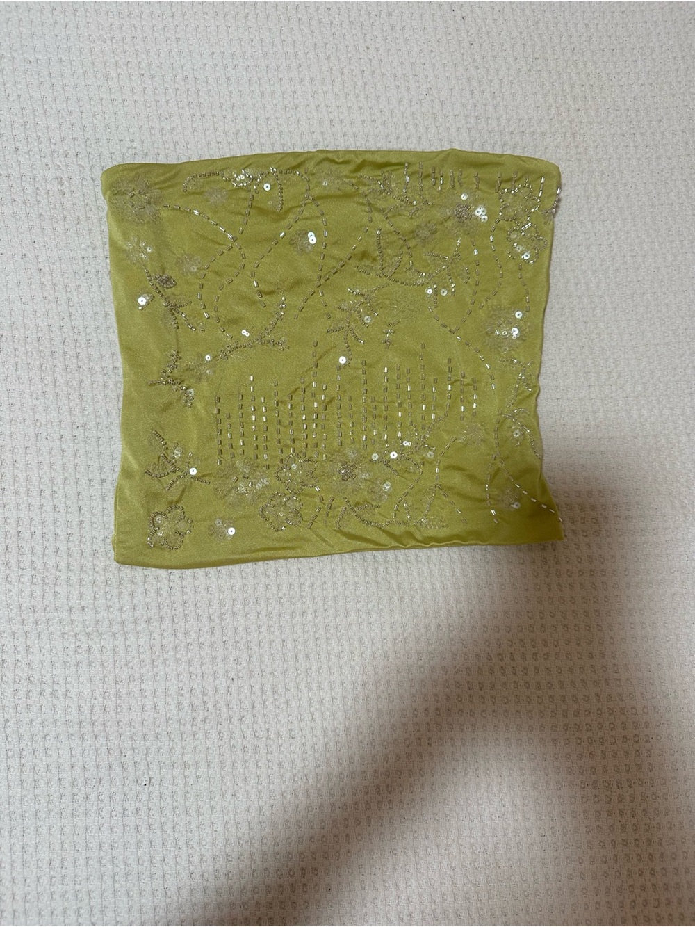 Forever 21 Green Sequin Strapless Top